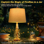 OYEARS 23" USB A+C Table Lamp Set of 2 Modern Bedside Lamps Retro Farmhouse Rattan Glass Nightstand Nightlight Lamps for Bedroom Living Room Dorm,Two Light Points