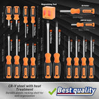 Amartisan 86-Piece Magnetic Screwdrivers Set with Case, Includs Slotted, Phillips, Hex, Pozidriv,Torx and Precision Screwdriver Set, Magnetizer Demagnetizer Tools, Tools for Men