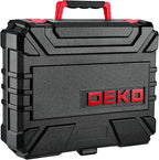 DEKOPRO Drill Set: Tool Set with 8V Red Cordless Drill, Home Tool Kit with Drill, Hand Tool Kits for Women 126 Piece