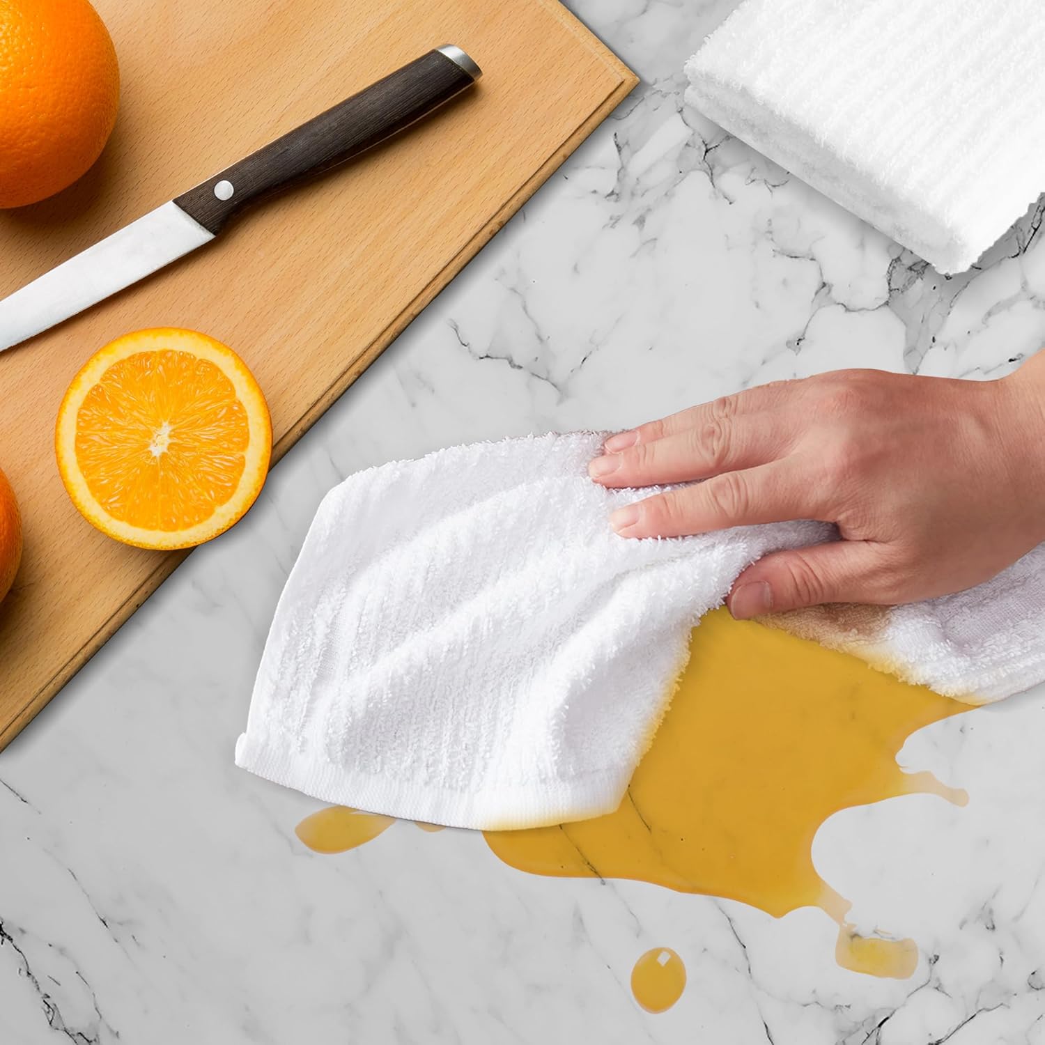 Avalon Towels Ribbed Bar Mop Towels (Value Pack of 60) Size 16"x19" – Absorbent and Durable, Multipurpose Cleaning Rags, Cotton Cleaning Towels, Terry Cloth Rags, Reusable Shop Rags