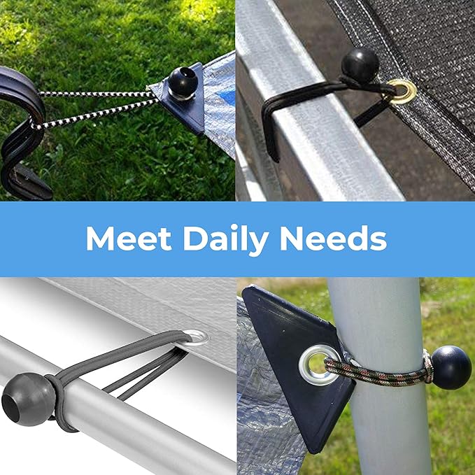 Cartman 30 Pack 6 Inch Ball Bungee Cords Canopy Ties with Elastic String for Canopy, Tarp, Straps, Tent, Black