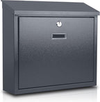 xydled Mail Boxes with Key Lock,Locking Mailbox Wall Mounted, Large Capacity, Galvanized Steel Cover Metal Postbox for House, 14 X 12.5 X 4.25 Inch, Grey