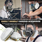Respirator Cartridge/Filter, 6001 Filter Cartridges Installed on 6200, 6800 Respirator Body, Use for Asbestos, Resin, Paint, Dust, Welding