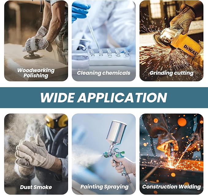 XPRO Reusable Silicone Half Face Respirator Mask with Filters - Gas Mask for Welding, Woodworking, Spray Paint, Dust, Chemical & Pollen Protection