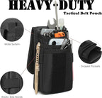 12-Inch Heavy Duty Small Tool Bag with D-Ring Clip,Flag Patch&Shoulder Strap - Small Tactical Molle Zipper Tool Bag,EDC Storage Tool Bags for Men,Multipurpose Utility Work Organizer Bag