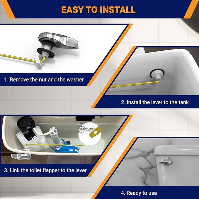 Toilet Handle Replacement (Chrome Polished, Front Mount)