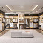 Closet System with Drawer - 8FT Wood Closet Organizer System with 3 Hanging Rods and Shelving Tower, 96" Walk In Closet Organizer Wardrobe, Heavy Duty Garment Rack Clothes Rack, White