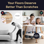 CasterMaster Non-Slip Furniture Pads for Hardwood Floors - 5 in x 5 in Pack of 4 - Black - Heavy-Duty Rubber Feet & Floor Protectors for Furniture - Noise-Dampening Anti-Skid Caster Cups