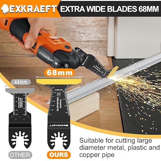 30 PCS Oscillating Tool Blade, Universal Titanium Multi Tool Blades for Metal Nails Wood Plastic and Hard Material, Oscillating Saw Blades Fit Dewalt Milwaukee Ryobi Rockwell Fein