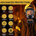 KYNG GAS Mask - 40 mm NBC Filter - Full Face Respirator Mask CBRN Survival & Tactical Gas Mask for Chemical Fumes, Particulates, and Smoke Protection, Military Grade Construction