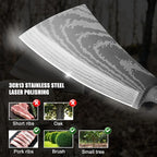 11 Inch Hatchet with Sheath, Small Compact Machete Axes, Fixed Blade Full Tang Camping Tactical Knife for Woodworking, Garden Machete Axe with Sheath for Bushcraft Yards Bushes Wood, A4SL