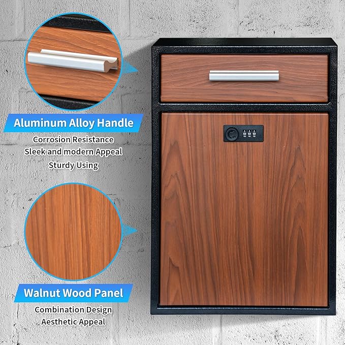 Combination Lock Wall-Mount Mailbox,Waterproof Heavy Duty Thickened Mailboxes for Outside, Security Drop Box with Lock, Extra Large Capacity Mounted Mailbox, XL