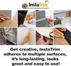 InstaTrim White New & Improved Caulk Trim, 3/4" by 10 ft, Flexible, Waterproof for Bathroom, Floors, and Walls | Easy Installation | No Mess, Stain Resistant, Made in The USA