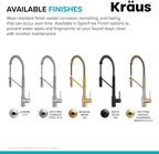 KRAUS Oletto Commercial Style Single Handle Pull Down Kitchen Faucet with QuickDock Top Mount Installation Assembly in Matte Black, KPF-2631MB