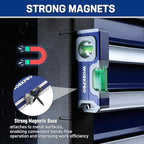 WORKPRO Small Level, 4-1/2 Inch Mini Level Tool, Magnetic Pocket Level with 2 Different Bubbles 90°/180°, Aluminum Alloy Construction, Cobalt Blue