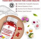 Liver Cleanse Detox & Repair Gummies - 24 Potent Herb w/3000MG Milk Thistle Silymarin, Dandelion, Artichoke Extract & Elderberry - No Sugar, Raspberry Flavor - 180 Count