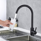 High Arc Matte Black Kitchen Faucet Single Handle Stainless Steel,Commercial Single Hole Kitchen Sink Faucet,Modern One Hole Bar Sink Faucet (Matte Black)