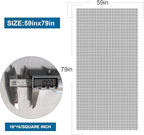 NeatiEase Window Screen, 59"x 79" Adjustable Flexible Fiberglass Screen Door Mesh - DIY Replacement Kit for Patio Porch Door Windows and Sliding Screen Doors(Gray)