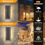 tewei 2 Pack LED Outdoor Wall Lights, 15.7'' Modern Outdoor Indoor Wall Sconce Large Exterior Lighting Fixtures Outside Front Door Lights for House, Hallway, Warm White 3000K, Black with Gold Finish