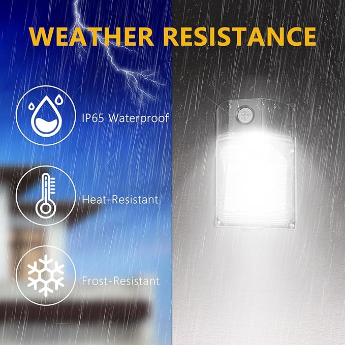 30W LED Wall Pack Light with Dusk to Dawn Sensor, 3600LM, 5000K Daylight, 120Vac Led Porch Lights, IP65 Waterproof Outdoor Security Lighting for Garage Warehouse Garden, ETL Certified, 2 Pack