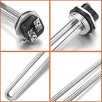 Mornajina 2 Packs 02582 Electric Water Heater Elements 4500W 240V, Hot Water Heater Replacement Parts Screw-in RV Hot Water Heater Fit Most Models, Straight Type