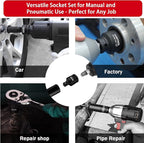 8 Piece Impact Socket Adapter and Reducer Set,1/4" 3/8" 1/2" 3/4" 1"Drive Socket Adapter Set,Cr-Mo Steel,With a Storage Case.