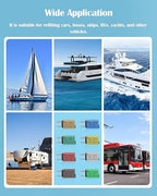 ATM Manual Resettable Fuse Low Profile Mini Blade Fuses 5A 6A 7.5A 10A 15A 20A 25A 30A Amp Automotive Circuit Breaker Fuses Reset Fuses Assortment Kit Boat Marine RV Car Truc DC 12V 28 Volts