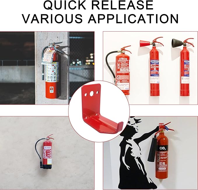 Fire Extinguisher Mount, Wall Hook, Fire Extinguisher Bracket up to 40 lbs Extinguishers, Suitable for Big and Small Fire (12 Brackets)