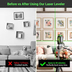 Laser Level 360 Self Leveling Green Laser with 1M Tripod & Clamp Mount Included – Complete Laser Leveler Kit for Construction & DIY – Angulear
