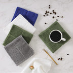 Glynniss Dishcloths Kitchen Highly Absorbent Dish Rags 100% Cotton Dish Cloths for Washing Dishes (Garden Green White)