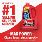 Drano Max Gel Drain Clog Remover and Cleaner for Shower or Sink Drains, Unclogs and Removes Hair, Soap Scum and Blockages, 80 Oz, Pack of 2