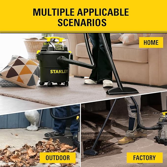 STANLEY Reusable Blue Cloth Filter with Clamp Ring 19-1500 for 5-6 Gallon Wet/Dry Vacuums, Filter Bag Compatible with STANLEY SL18143, SL18115, SL18115P, SL18116, SL18116P, SL18117