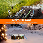 QUOBAS Outdoor Waterproof Electrical Box with 6 Cable Ports, IP54 Weatherproof Heavy-Duty Extension Cord Cover for Power Strips, Garden Power Tools, Holiday Lights, Brown