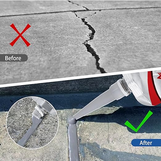 Cement Crack Sealant,Premium Concrete Crack Filler, Waterproof Repair Sealant, Weather-Resistant Caulking Glue, Quick-Drying Sealing Adhesive for Concrete(2 pcs)