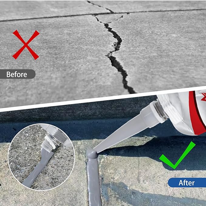 Slab Concrete Crack Waterproof Repair Sealant, Concrete Crack Filler, Quick-Drying Sealing Adhesive,Weather-Resistant Caulking Glue (4 pcs)