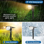 Solar Spot Lights Outdoor Waterproof IP65, 6 Pack Landscape Spotlights with 46 LEDs, 3 Modes Auto On/Off Solar Powered Flood Lights for Outside Pathway, Yard, Garden, Walkway (Warm White)