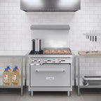 KoolMore KM-CRG36-LP 36 in. 2 Burner Commercial Liquid Propane Range with 24 in. Griddle, Solid Black