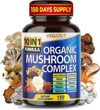 10 in 1 High Strength Mushroom Supplement 9,700MG - Lions Mane, Cordyceps, Reishi - Brain Supplements for Memory and Focus ** 5-Month Supply