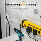 Power Strip 10 Outlet,3300J Surge Protector with Individual Switches,9FT Cord 14AWG/15AMP/1875W,Metal Heavy Duty Power Strip with Cord Manager,for Workshop,Garage,Shop,Home