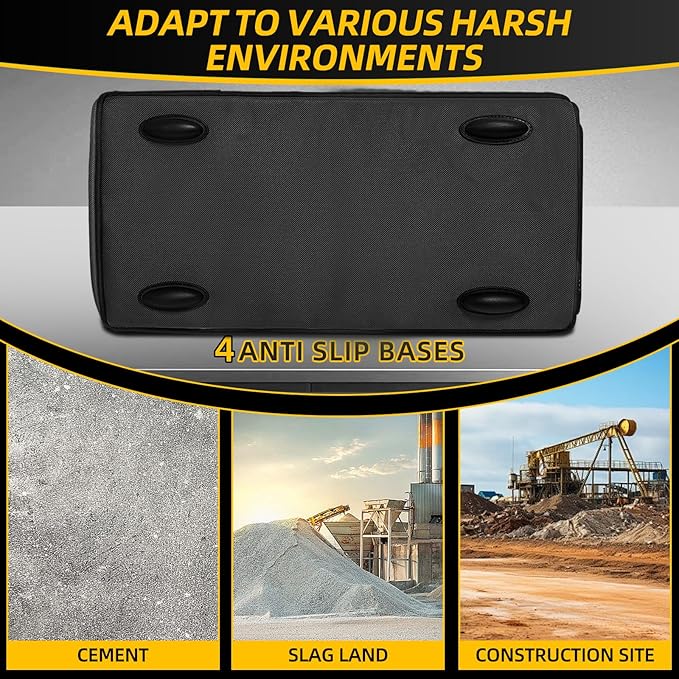 Tool Bag, Portable Tool Box Organizer Adjustable Shoulder Strap, Carry Tool Tote Heavy Duty Tool Storage Bag With Wide Mouth,Tool Bags for Men Mechanic EngineerGift - L, Coffee & Black