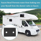 Faucet Bezel Stand Off Faucet Cover Replacement for RV caravans Shower，Black Faucet Cover mounting kit for RV Showers