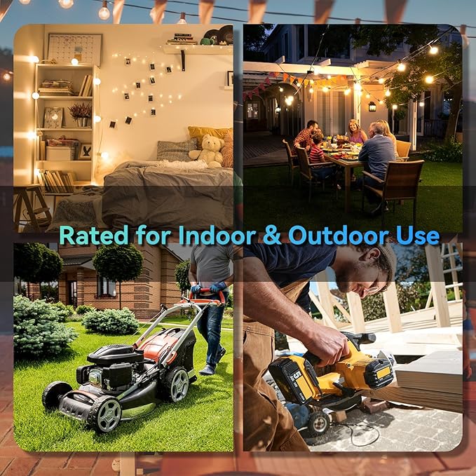 K KASONIC - 50 Ft Extension Cord with 3 Outlets, UL Listed 16/3 SJTW 3-Wire Grounded, 13A 125V 1625W for Indoor/Outdoor Use - Yellow