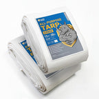 GUARD SHIELD Tarps Heavy Duty Waterproof 12x20 Feet White Poly Tarp Cover Outdoor Thick UV Resistant Tarpaulin with Grommets 10mil (2-Pack)