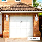 Darkaway 2pcs Large Outdoor Wall Lights for House, 18inch Exterior Lighting Fixtures Wall Mount White Outside Wall Sconce with Water Ripple Glass for Porch Patio Front Door