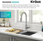 KRAUS Bolden Motion Sensor Single Handle Pull Down Touchless Kitchen Faucet in Spot-Free Stainless Steel, KSF-1616SFS