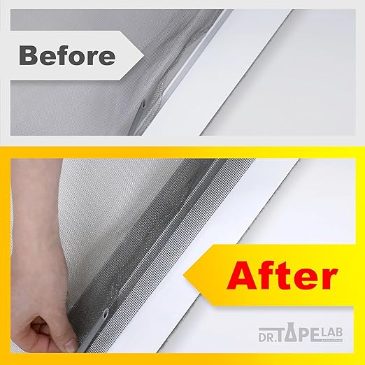 Black Window Screen Repair Tape, 2 in X 15 FT, Screen Repair Kit for Windows or Doors, Strong Adhesive Patch Kit Fiberglass Mesh Tape