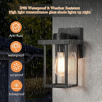 tewei Outdoor Lights for House, 11IN Black Exterior Light Fixtures Anti-Rust Waterproof Outdoor Wall Lantern, Outside Wall Sconce with Clear Glass Shade for Garage, 2 Pack