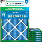 Filterbuy 30x36x1 Air Filter MERV 13 (MPR 1900) Health Defense Replacement (6-Pack), Electrostatic Pleated HVAC AC Furnace Filters, Made in USA (Actual Size: 29.81 x 35.81 x 0.75)