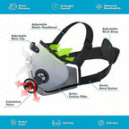 BASE CAMP M PRO Dust Mask, All day Comfortable Reusable Respirator Mask for Dust, Safety Work Mask for Woodworking