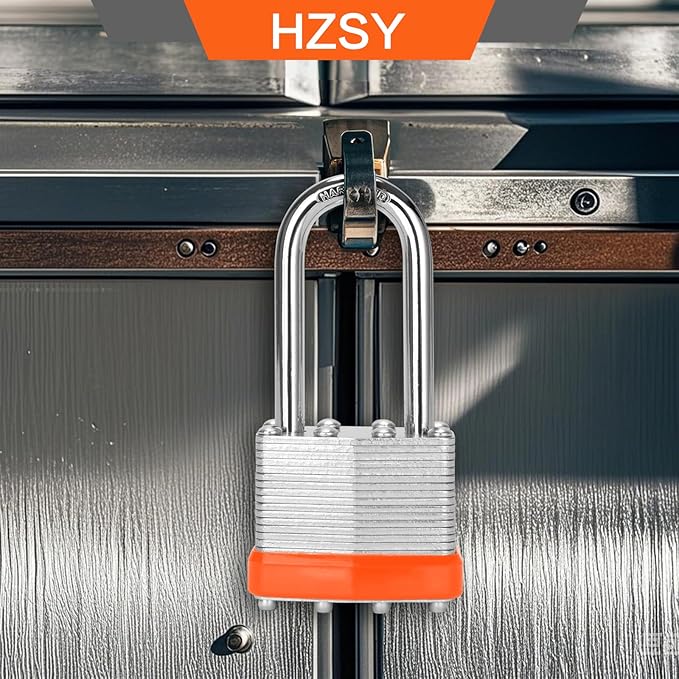 Padlocks Keyed Alike, Pack of 48, Laminated Steel Keyed Lock (1-9/16", 40mm), Padlocks with Same Key, Long Shackle, for Toolbox, Locker & StorageUnit or More